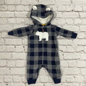 Carters Fleece Footless One Piece 3 Months